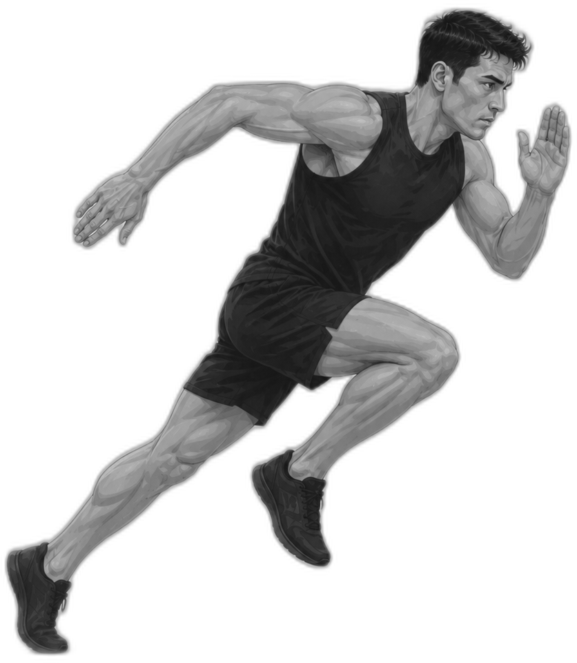 Athlete sprinting during a speed and track session